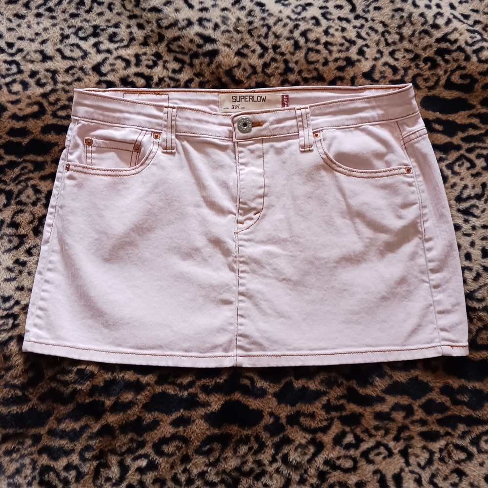 Levi Pink Mini Skirt Denim Size 13